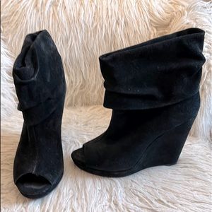 BCBG peep toe bootie